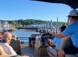 On-water training with a professional instructor is a key benefit of boat club membership at Bridge Marina.