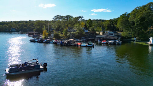 Bridge Marina Henderson offers dock slips off the beaten bath on Lake Hopatcong, NJ.