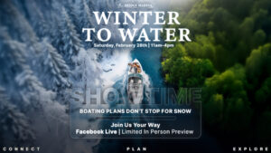 On the water scene showcasing Bridge Marina's Winter to Water Boating Show on Lake Hopatcong, NJ