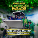Group Photo on a Center Console Boat Parade Float in the Highlands St Patrick's Day Parade