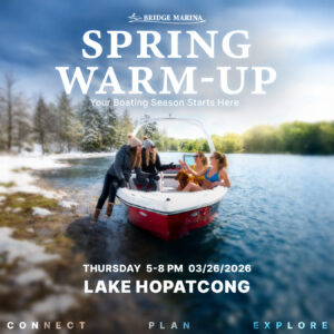 On the water scene showcasing Bridge Marina's Spring Warm Up event on Lake Hopatcong, NJ