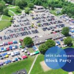 Drone shot of Hopatcong State Park promoting the 2026 Lake Hopatcong Block Party