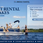 Pontoon boat on the water with group enjoying a summer day