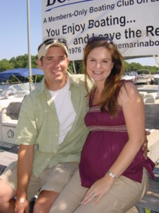 Ray and Becca Fernandez on the docks on Bridge Marina docks on Lake Hopatcong. 