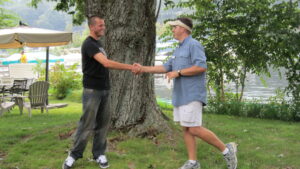 Dennis McCormick and Ray Fernandez of Bridge Marina, Labor Day 2011.