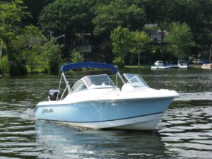 Polor boat from Bridge Marina Boating Club on Lake Hopatcong