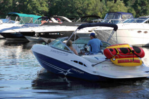 Picture of Bridge Marina's original boat club fleet boat 2006 on Lake Hopatcong.